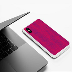 Чехол iPhone XS Max матовый Розовая мишура, цвет: 3D-белый — фото 2