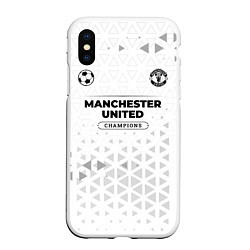 Чехол iPhone XS Max матовый Manchester United Champions Униформа, цвет: 3D-белый