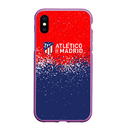 Чехол iPhone XS Max матовый Atletico madrid атлетико мадрид брызги красок, цвет: 3D-фиолетовый