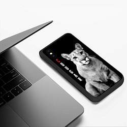 Чехол iPhone XS Max матовый Cougar - wild cat, цвет: 3D-черный — фото 2