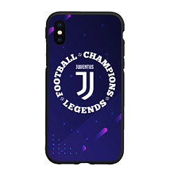 Чехол iPhone XS Max матовый Символ Juventus и круглая надпись Football Legends, цвет: 3D-черный