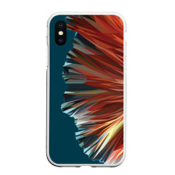 Чехол iPhone XS Max матовый Полигональные линии, цвет: 3D-белый