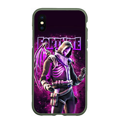 Чехол iPhone XS Max матовый Fortnite Blacklight Крылатый персонаж видеоигры