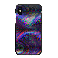 Чехол iPhone XS Max матовый WAVES ILLUSION, цвет: 3D-черный