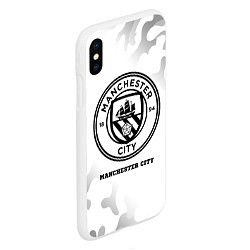 Чехол iPhone XS Max матовый Manchester City Sport на светлом фоне, цвет: 3D-белый — фото 2