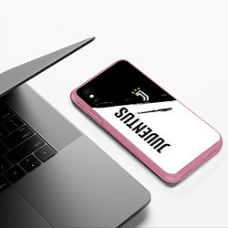 Чехол iPhone XS Max матовый Ювентус фс, цвет: 3D-малиновый — фото 2