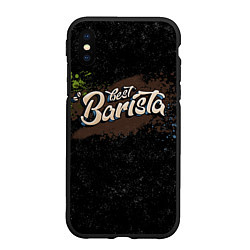 Чехол iPhone XS Max матовый Best barista graffiti