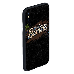 Чехол iPhone XS Max матовый Best barista graffiti, цвет: 3D-черный — фото 2