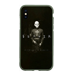 Чехол iPhone XS Max матовый Diabolus in Musica - Slayer, цвет: 3D-темно-зеленый