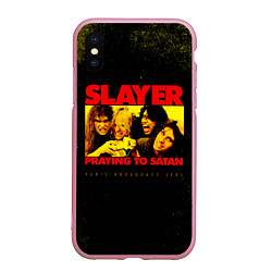 Чехол iPhone XS Max матовый Praying To Satan - Slayer, цвет: 3D-розовый