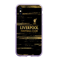 Чехол iPhone XS Max матовый Liverpool в золотом цвете