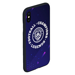 Чехол iPhone XS Max матовый Символ Manchester City и круглая надпись Football, цвет: 3D-черный — фото 2