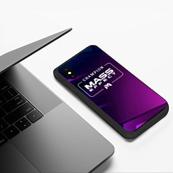 Чехол iPhone XS Max матовый Mass Effect Gaming Champion: рамка с лого и джойст, цвет: 3D-черный — фото 2