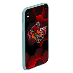 Чехол iPhone XS Max матовый Велосипедист - экстрим, цвет: 3D-мятный — фото 2