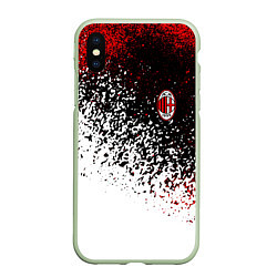 Чехол iPhone XS Max матовый Ac milan краска, цвет: 3D-салатовый