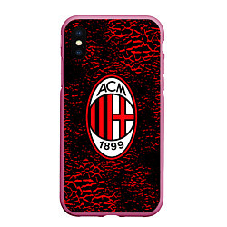 Чехол iPhone XS Max матовый Ac milan фк милан logo