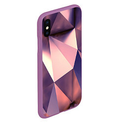 Чехол iPhone XS Max матовый Кристальная мозаика, цвет: 3D-фиолетовый — фото 2