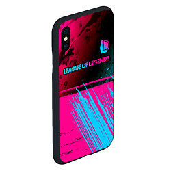 Чехол iPhone XS Max матовый League of Legends Neon Gradient, цвет: 3D-черный — фото 2