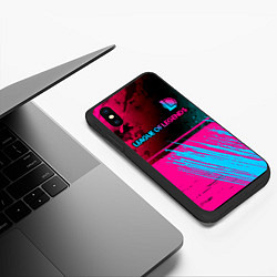 Чехол iPhone XS Max матовый League of Legends Neon Gradient, цвет: 3D-черный — фото 2