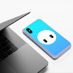 Чехол iPhone XS Max матовый Fall Guy blue, цвет: 3D-светло-сиреневый — фото 2