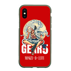 Чехол iPhone XS Max матовый ЛУФФИ 5 ГИР ONE PIECE На луне, цвет: 3D-темно-зеленый