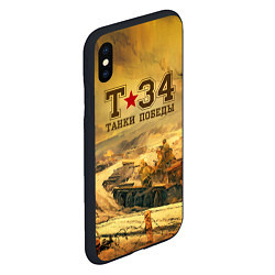 Чехол iPhone XS Max матовый Танки Победы Т-34, цвет: 3D-черный — фото 2