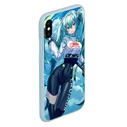 Чехол iPhone XS Max матовый Miku Hatsune racing suit, цвет: 3D-голубой — фото 2