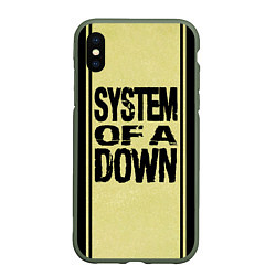Чехол iPhone XS Max матовый System of a Down: 5 Album Bundle, цвет: 3D-темно-зеленый