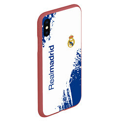 Чехол iPhone XS Max матовый Реал Мадрид краска, цвет: 3D-красный — фото 2
