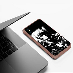Чехол iPhone XS Max матовый METAL GEAR RISING - ЧБ ГЕРОЙ, цвет: 3D-коричневый — фото 2