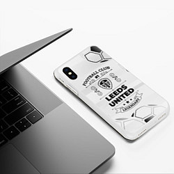 Чехол iPhone XS Max матовый Leeds United Football Club Number 1 Legendary, цвет: 3D-белый — фото 2