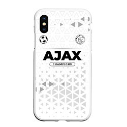 Чехол iPhone XS Max матовый Ajax Champions Униформа, цвет: 3D-белый