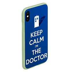 Чехол iPhone XS Max матовый Keep calm Im the Doctor, цвет: 3D-салатовый — фото 2