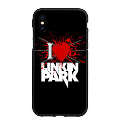 Чехол iPhone XS Max матовый Linkin Park Сердце, цвет: 3D-черный