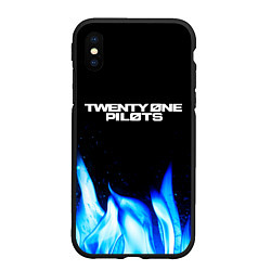 Чехол iPhone XS Max матовый Twenty One Pilots Blue Fire