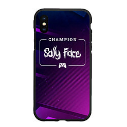 Чехол iPhone XS Max матовый Sally Face Gaming Champion: рамка с лого и джойсти, цвет: 3D-черный