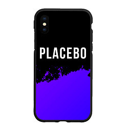 Чехол iPhone XS Max матовый Placebo Purple Grunge, цвет: 3D-черный