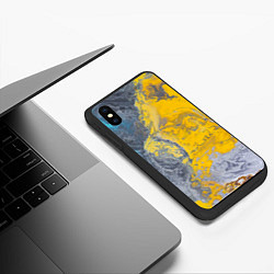 Чехол iPhone XS Max матовый Извержение Красок, цвет: 3D-черный — фото 2