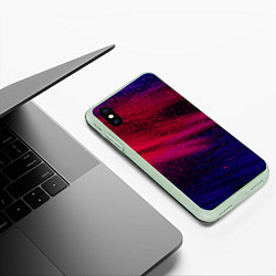 Чехол iPhone XS Max матовый Неоновая пыль - Красный, цвет: 3D-салатовый — фото 2