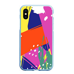 Чехол iPhone XS Max матовый Красочная летняя картинка Fashion trend, цвет: 3D-голубой
