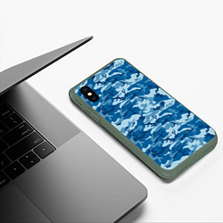 Чехол iPhone XS Max матовый Камуфляж морской, цвет: 3D-темно-зеленый — фото 2