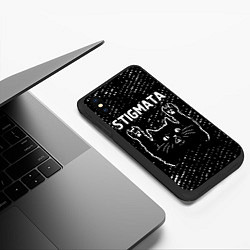 Чехол iPhone XS Max матовый Группа Stigmata и Рок Кот, цвет: 3D-черный — фото 2