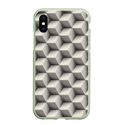 Чехол iPhone XS Max матовый 3D Куб Оптическая иллюзия 3D Cube