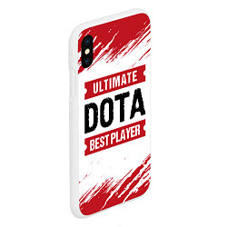 Чехол iPhone XS Max матовый Dota: красные таблички Best Player и Ultimate, цвет: 3D-белый — фото 2