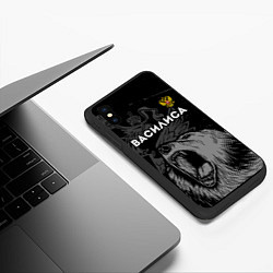 Чехол iPhone XS Max матовый Василиса Россия Медведь, цвет: 3D-черный — фото 2