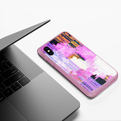 Чехол iPhone XS Max матовый Glitch art Fashion trend, цвет: 3D-розовый — фото 2