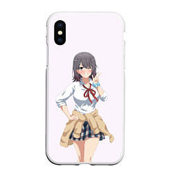 Чехол iPhone XS Max матовый МЭГУРИ ШИРОМЭГУРИ OreGairu, цвет: 3D-белый