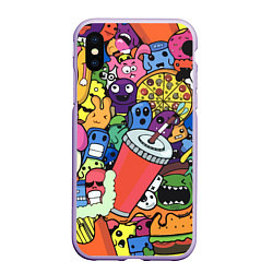 Чехол iPhone XS Max матовый Fast food pattern Pop art Fashion trend