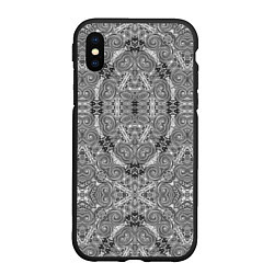Чехол iPhone XS Max матовый Black and white oriental ornament