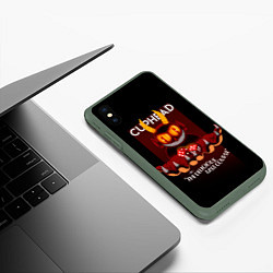 Чехол iPhone XS Max матовый Дьявол Cuphead, цвет: 3D-темно-зеленый — фото 2